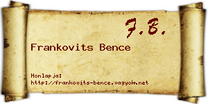 Frankovits Bence névjegykártya