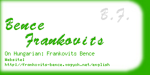 bence frankovits business card
